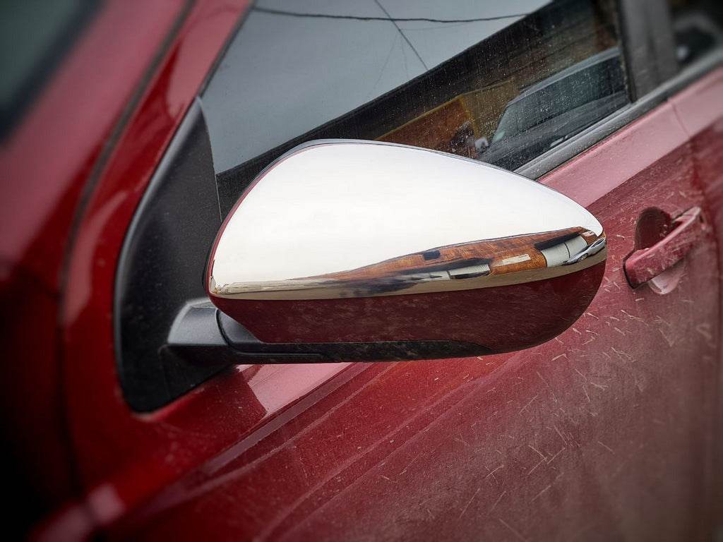 Covers for mirrors (2 pcs, steel) for Nissan Qashqai 2007-2010 - Reelken Auto