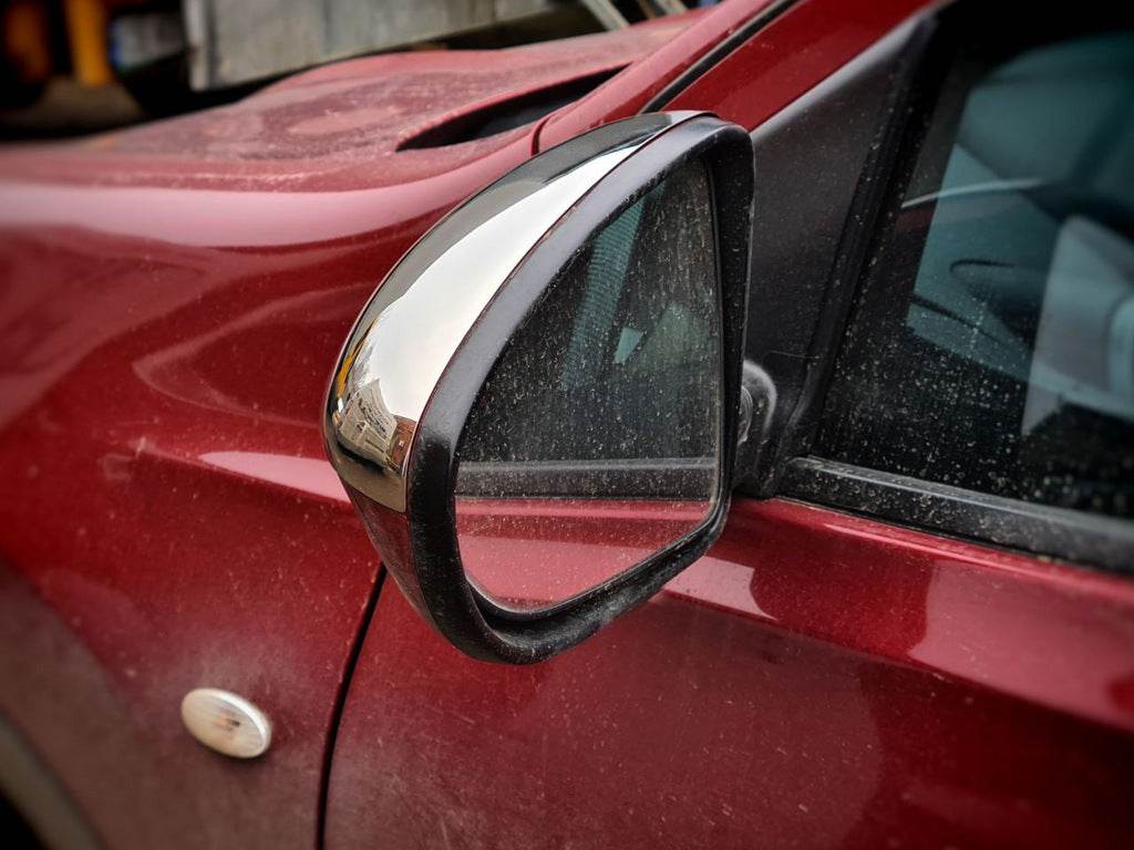 Covers for mirrors (2 pcs, steel) for Nissan Qashqai 2007-2010 - Reelken Auto