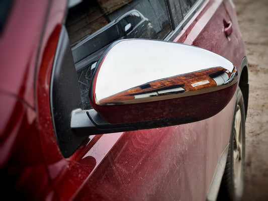 Mirror Covers (2 pcs, Stainless Steel) for Nissan Qashqai 2010-2014 - image 1