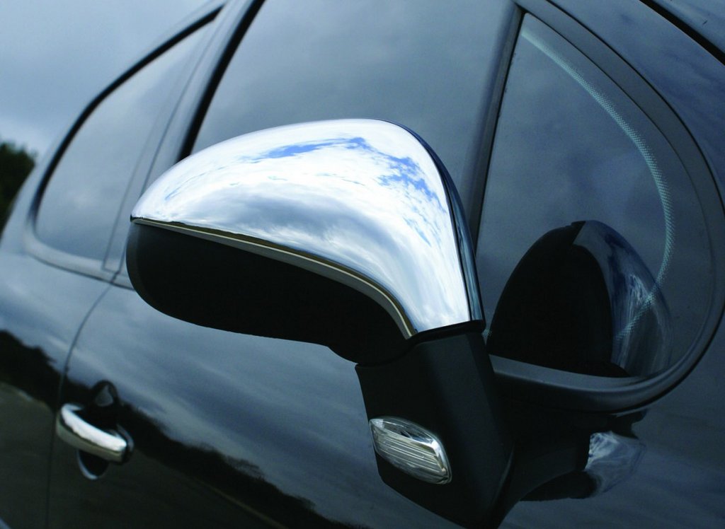 Covers for mirrors (2 pcs, stainless steel) for Peugeot 308 2007-2013 - image 1