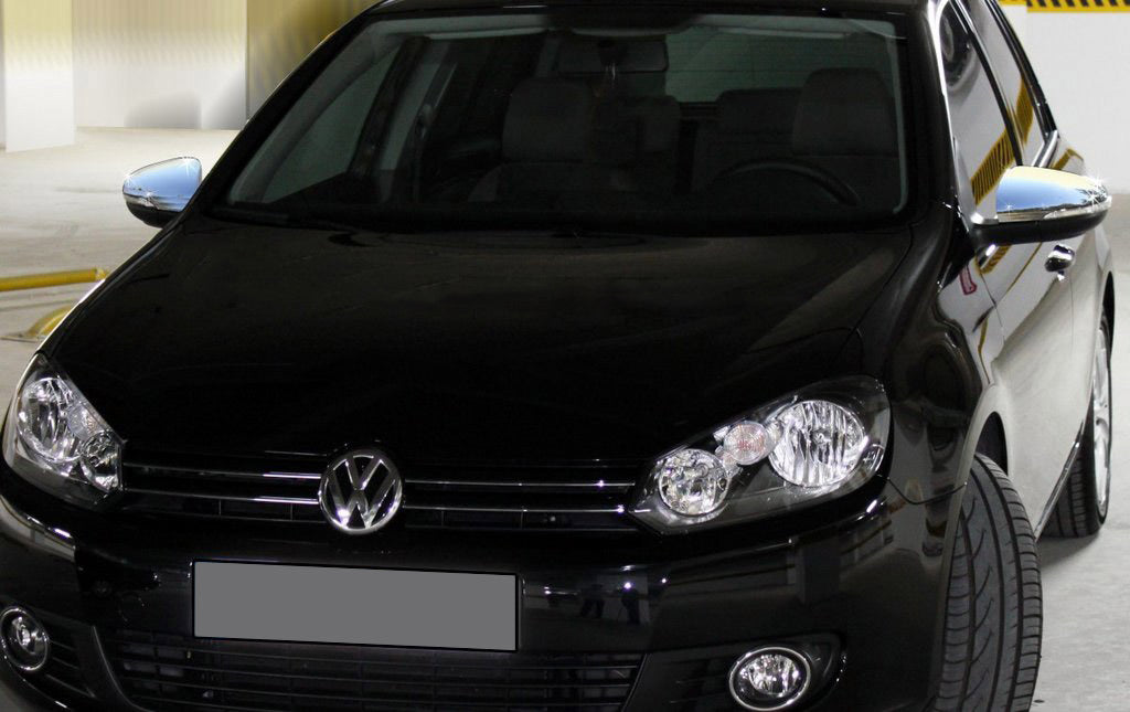 Mirror Covers (HB, 2 pcs, Stainless Steel) for Volkswagen Golf 6 2008-2014 - image 1