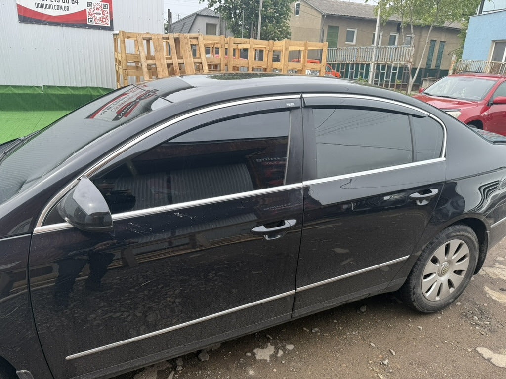 Window deflectors with chrome molding SD (EU, 4 pcs, Niken) for Volkswagen Passat B7 2012-2015 - image 7