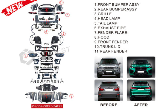 Restyling kit in X5M F95 2024 for BMW X5 E-70 2007-2013 - image 2