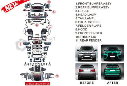 Facelift Kit to X5M F95 2024 for BMW X5 E-70 2007-2013 - image 2