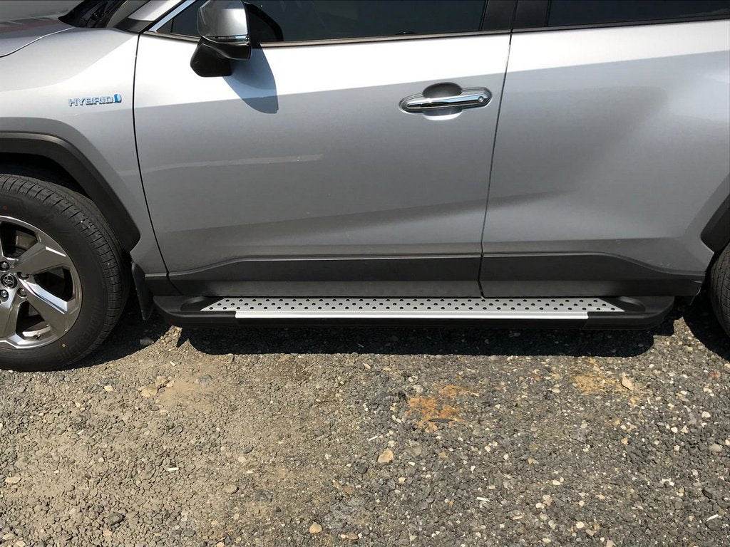 Lateral platforms Allmond Grey (2 pieces, aluminum) for Toyota Rav 4 2019- - Reelken Auto