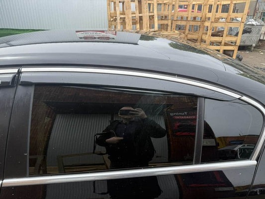 Visors with chrome molding SD (EU, 4 pieces, Niken) for Volkswagen Passat B7 2012-2015 - Reelken Auto