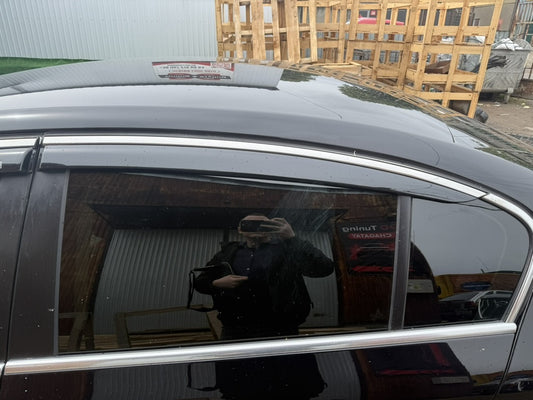 Window deflectors with chrome molding SD (EU, 4 pcs, Niken) for Volkswagen Passat B7 2012-2015 - image 2