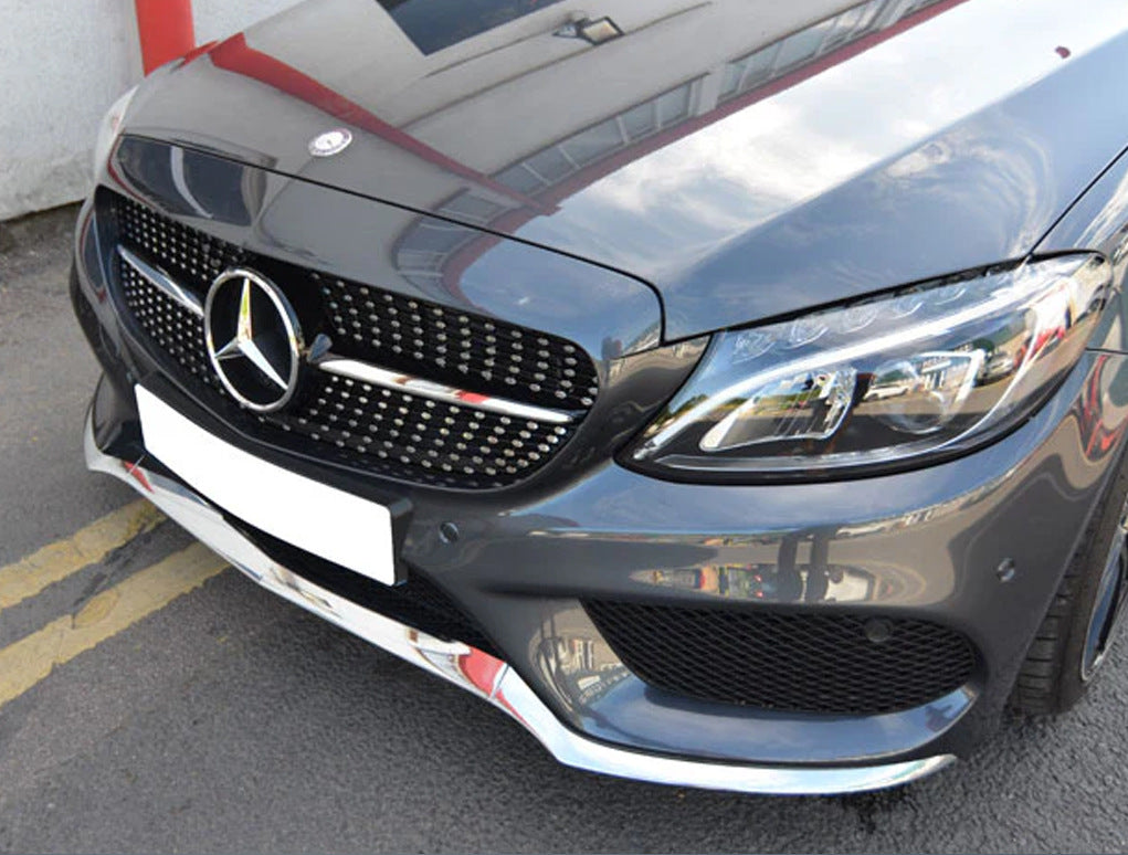 Front grill Diamond Silver for Mercedes C-class W205 2014-2021 - image 16