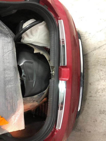 The trim on the rear bumper Carmos (Active, 2, stainless steel) for Hyundai I-20 2014-2020 - Reelken Auto