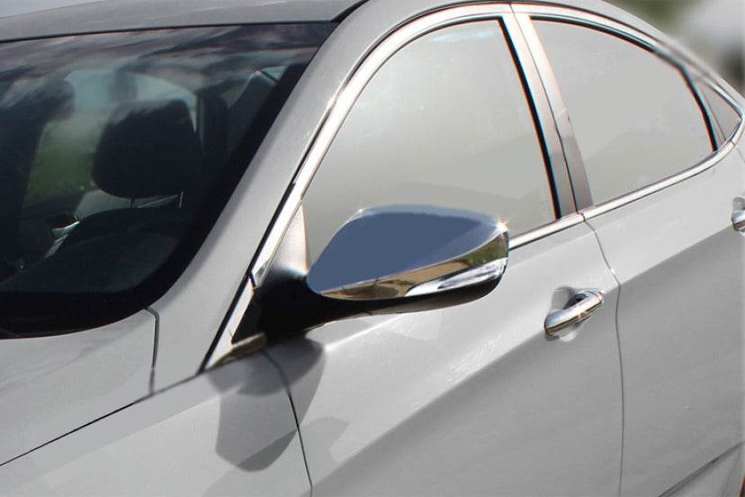 Covers for mirrors without repeater (2 PCs, stainless.) for Hyundai Elantra (MD/UD) 2011-2015 - Reelken Auto