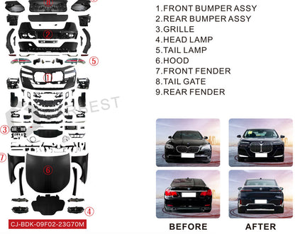 G70 M760 facelift body kit for BMW 7 Series F01/F02 2008-2015 - image 2