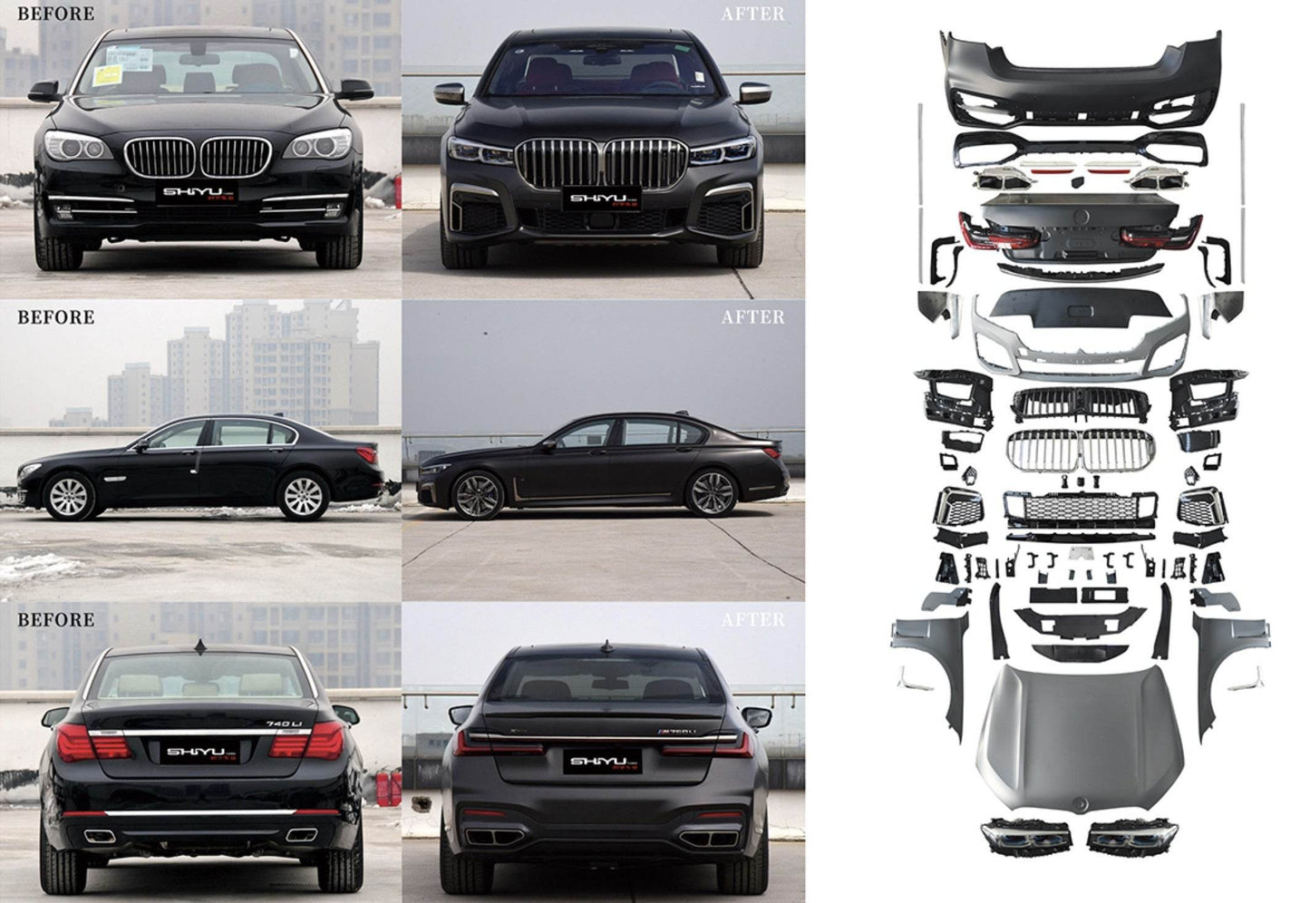 Restyling kit in G12 M760 (with replacement of trunk lid and rear wings) for BMW 7 series F01/F02 - Reelken Auto