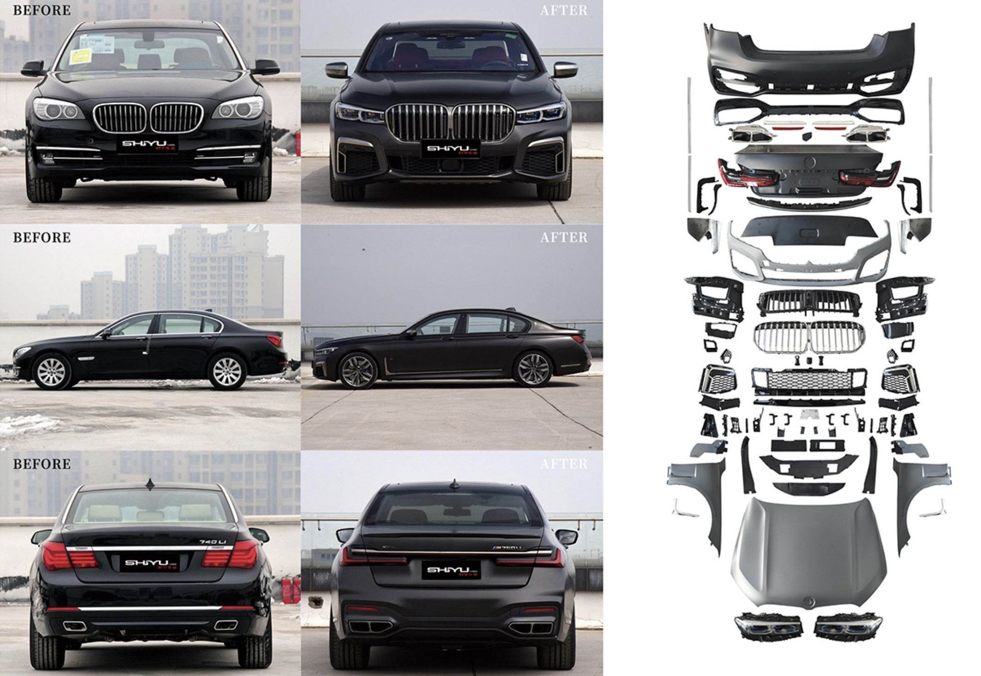 Restyling kit in G12 M760 (with replacement of trunk lid and rear wings) for BMW 7 series F01/F02 - Reelken Auto