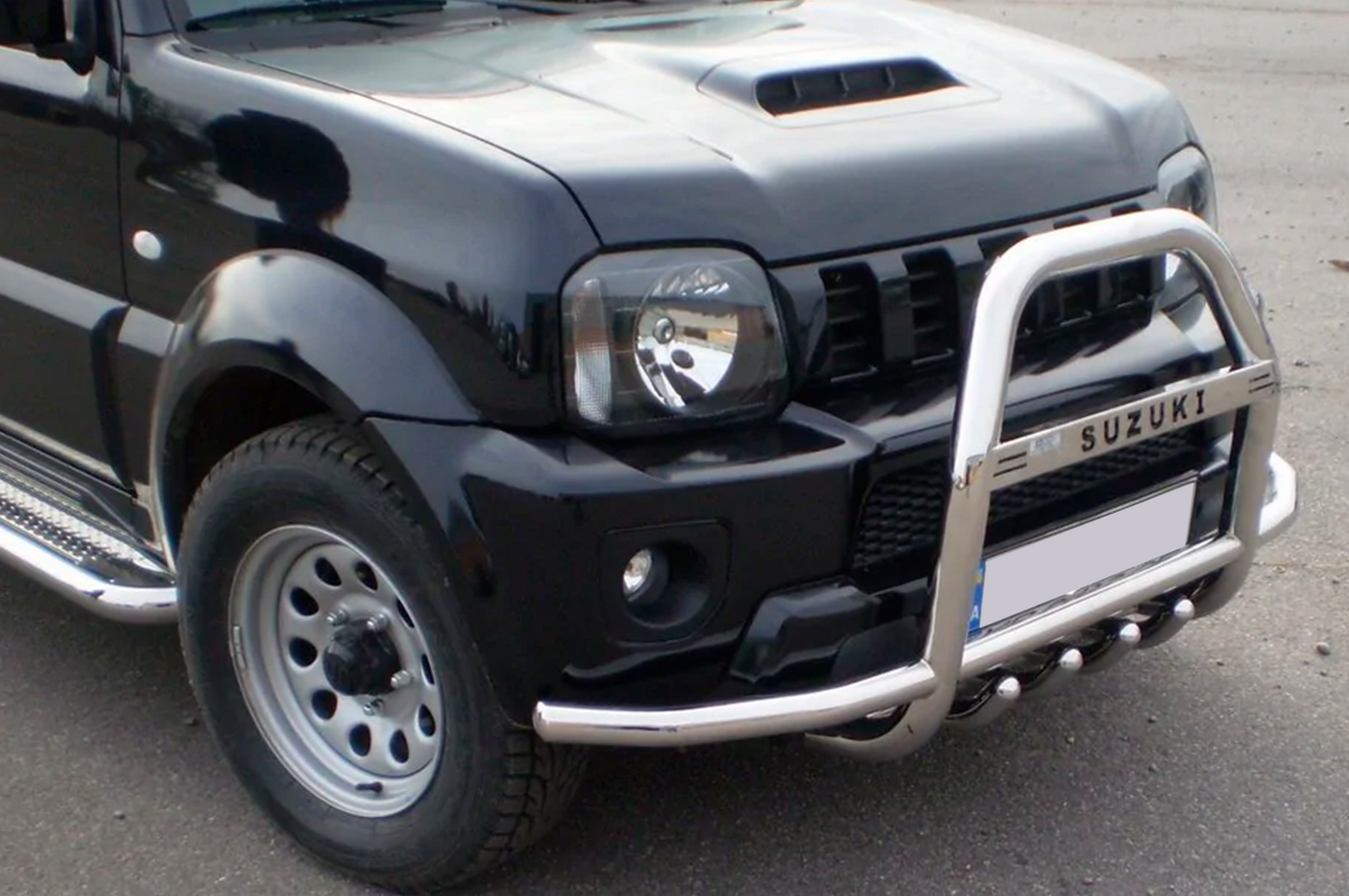 Bull Bar QT007-Exclusive (with lettering, stainless steel) for Suzuki Jimny 1998-2018 - image 4