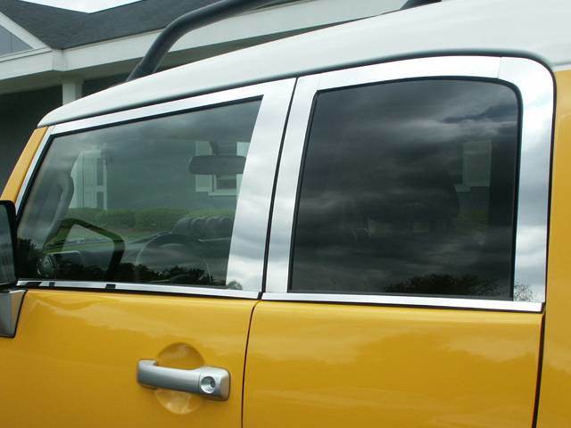 A set of window moldings (stainless steel, 16 pcs.) for Toyota FJ Cruiser - Reelken Auto