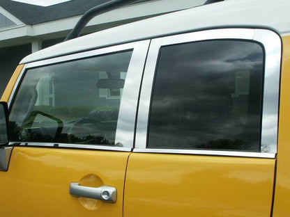 A set of window moldings (stainless steel, 16 pcs.) for Toyota FJ Cruiser - Reelken Auto