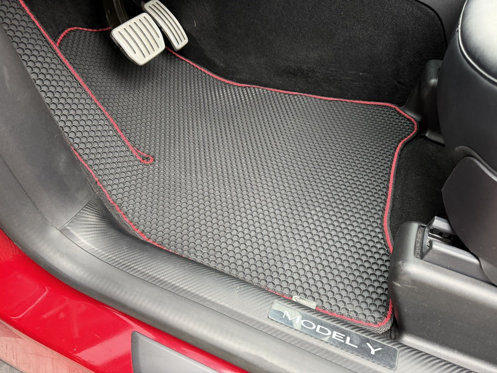 Rubber Floor Mats Carsuit (2020-2024, black) for Tesla Model Y 2020- - image 1