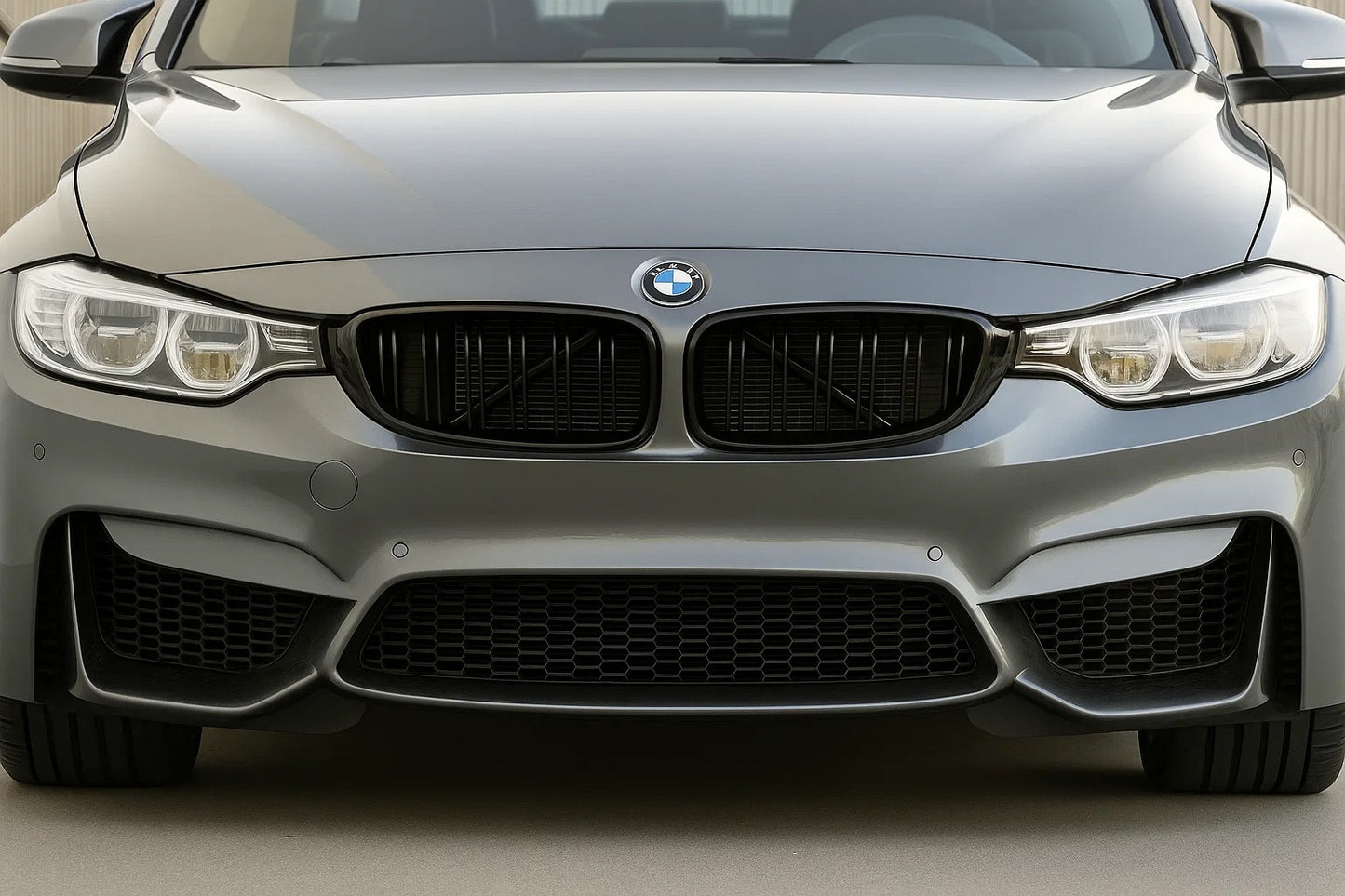 Kidneys M-Look (Gloss Black) for BMW 3 Series F-30/31/34 2012-2019 - image 2