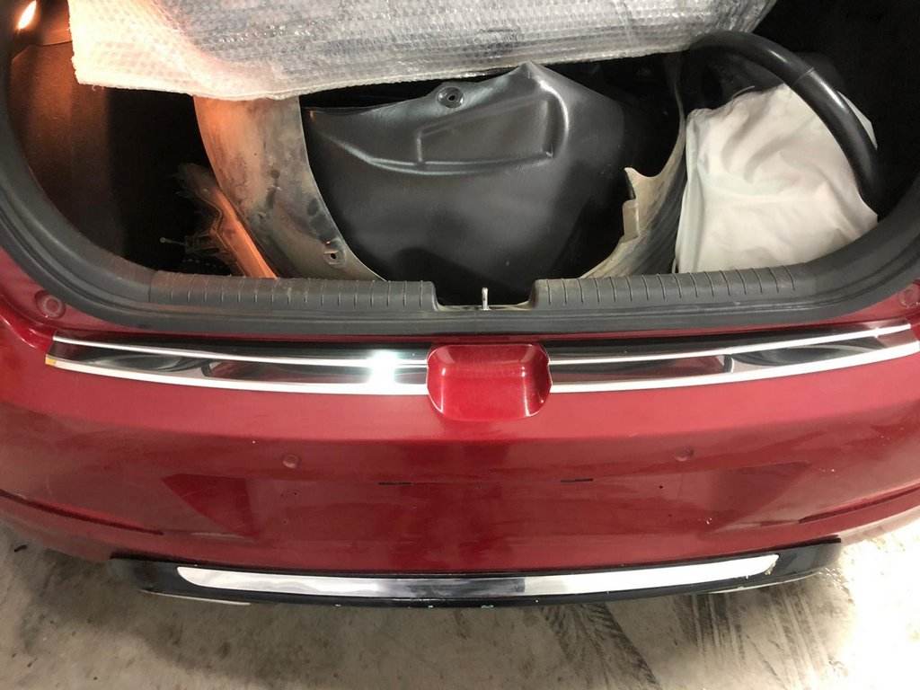 The trim on the rear bumper Carmos (Active, 2, stainless steel) for Hyundai I-20 2014-2020 - Reelken Auto