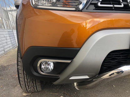 Overlays on foglights (2 PCs, stainless steel) for Dacia Duster 2018-2024 - image 1