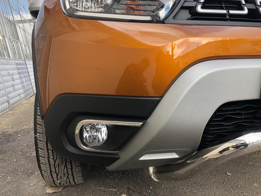 Fog light covers (2 pcs, stainless steel) for Dacia Duster 2018-2024 - image 1