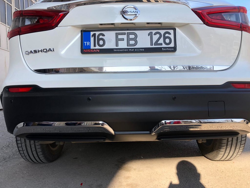 Stainless steel rear bumper edge protectors (2017-2021) for Nissan Qashqai 2014-2021 - image 2
