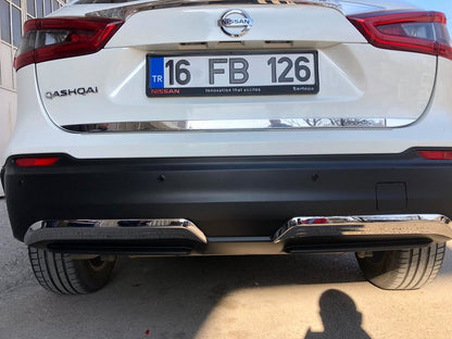 Stainless steel rear bumper edge protectors (2017-2021) for Nissan Qashqai 2014-2021 - image 2