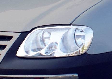 Covers for lights (2 pcs, stainless steel) for Volkswagen Caddy 2004-2010 - Reelken Auto