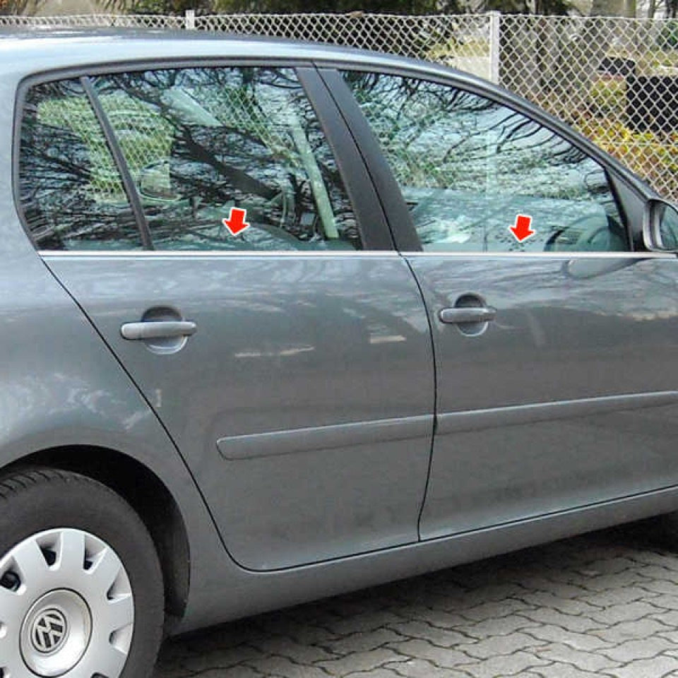 Outer glass edging (4 pcs, stainless steel) for Volkswagen Golf 5 - image 1
