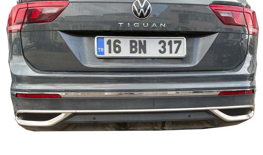 Covers imitating exhaust nozzles 2020+ (3 pcs, stainless steel) for Volkswagen Tiguan 2016-2023 - image 2