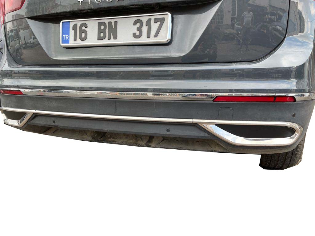 Covers imitating exhaust nozzles 2020+ (3 pcs, stainless steel) for Volkswagen Tiguan 2016-2023 - image 3