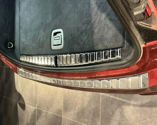 Cover on the rear threshold Carmos (stainless steel) for BMW iX (I20) 2022 - Reelken Auto