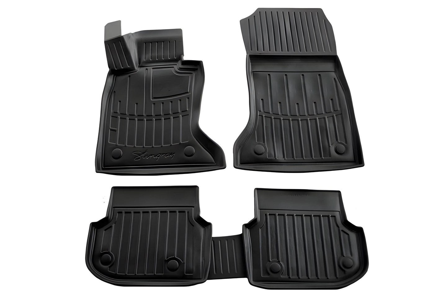 Stingray 3D Rubber Floor Mats (2010-2013, 5 pcs, Polyurethane) for BMW 5 Series F-10/11/07 2010-2016 - image 1