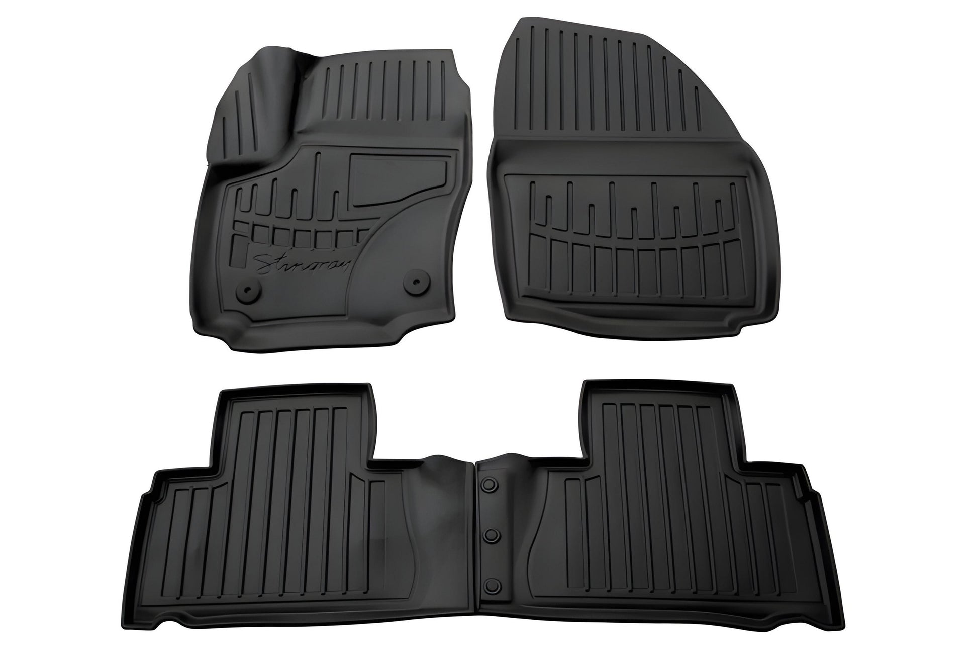 Rubber Floor Mats Stingray 3D (2011-2014, 4 pcs, Polyurethane, Clip FC2) for Ford S-Max 2007-2014 - image 1