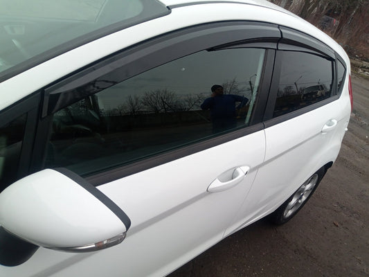 Window Deflectors (4 pcs, Sunplex Sport) for Ford Fiesta 2008-2017 - image 1