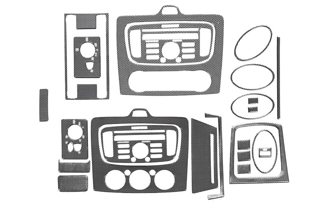 Overlays on the Clima/AC panel (Maxi-set, Carbon) for Ford Focus II 2008-2011 - image 1