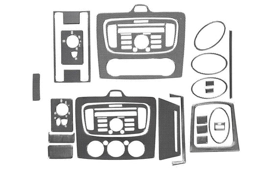 Overlays on the Clima/AC panel (Maxi-set, Carbon) for Ford Focus II 2008-2011 - image 1