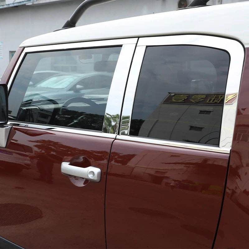 A set of window moldings (stainless steel, 16 pcs.) for Toyota FJ Cruiser - Reelken Auto