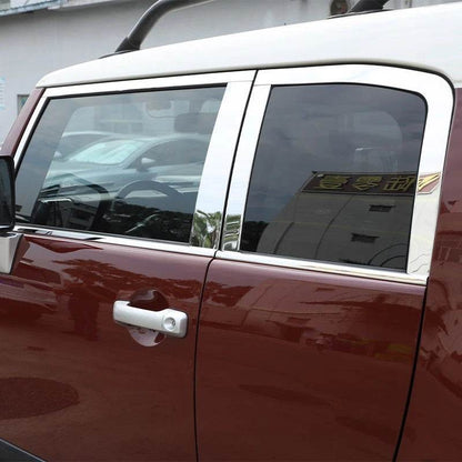 A set of window moldings (stainless steel, 16 pcs.) for Toyota FJ Cruiser - Reelken Auto