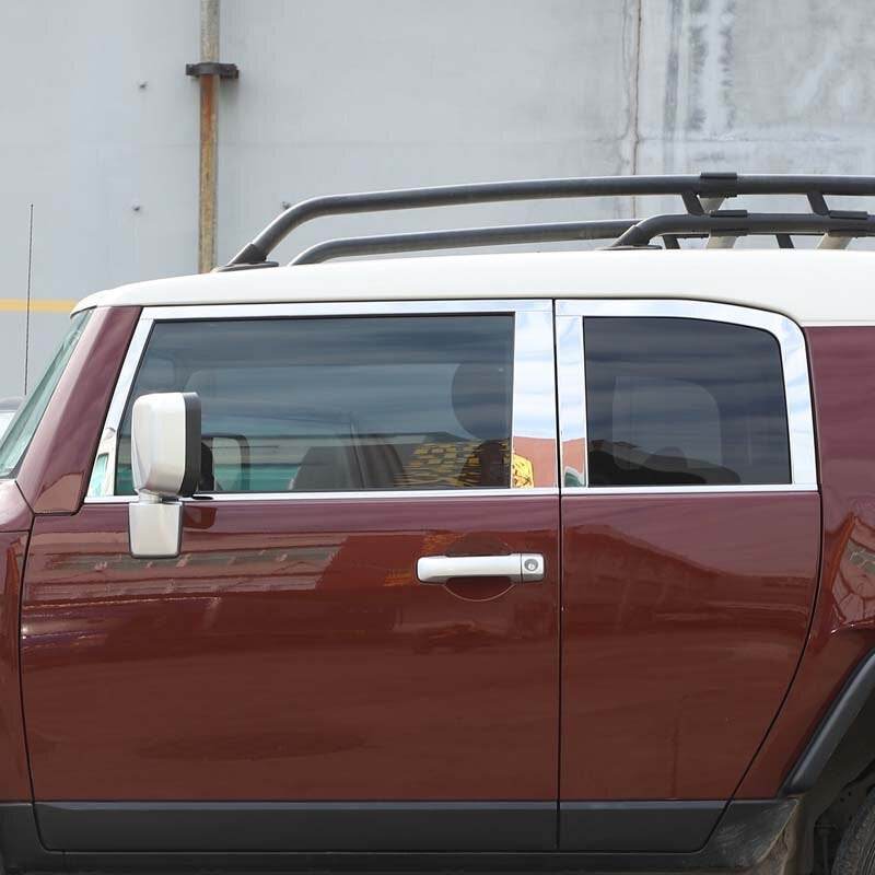 A set of window moldings (stainless steel, 16 pcs.) for Toyota FJ Cruiser - Reelken Auto