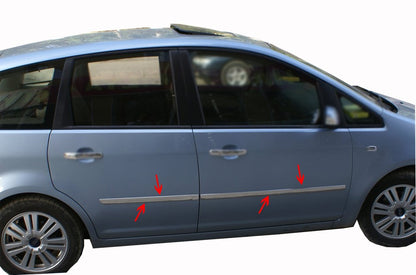 Molding Door (4 pieces, stainless steel) for Ford Focus II 2005-2008 - image 1