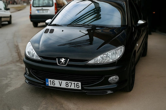 Front lower lip spoiler (primed) for Peugeot 206 1998-2024 - image 1