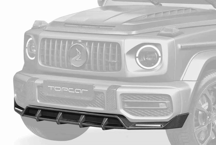 Front Bumper Lip Spoiler (for G63 AMG, Dry Carbon) for Mercedes G сlass W463 2018-2024 - image 2