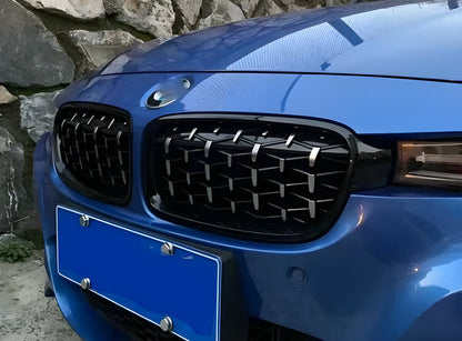 Diamond Silver Kidney Grilles for BMW 3 Series F30/F31 2012-2019 - image 1