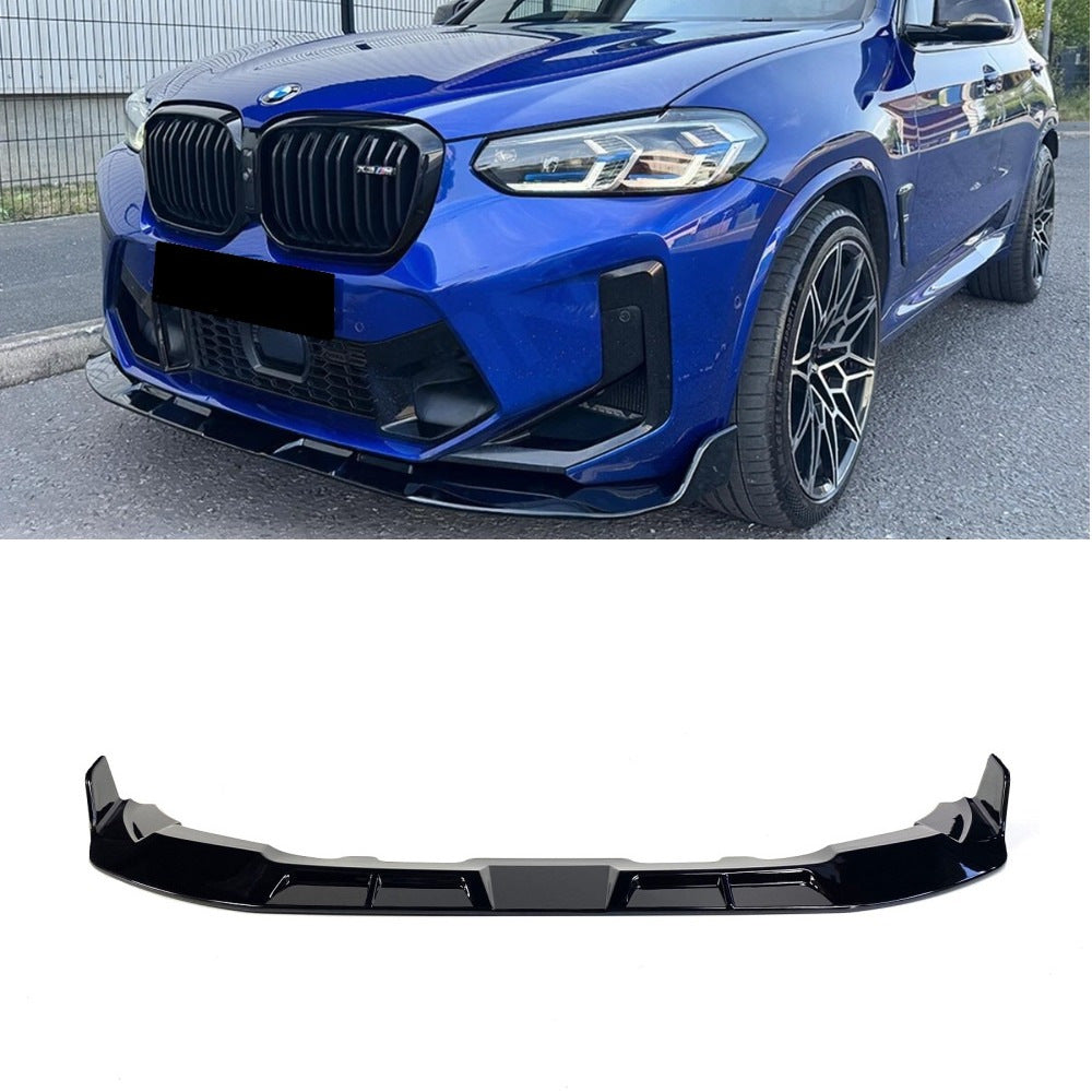 Front lip spoiler (for F98 2022-2024, gloss black) for BMW X4 G02 2018- - image 1