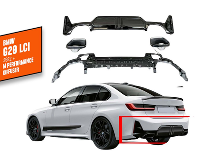 Rear diffuser with tips DPT (2022+, M-Performance) for BMW 3 Series G20/G21 2018- - image 1
