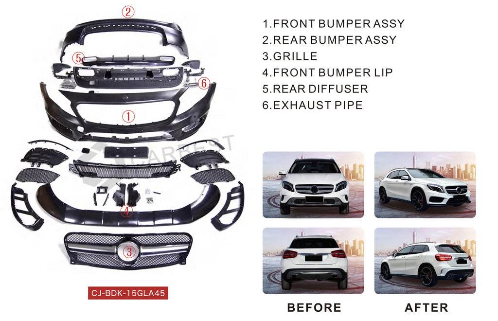Kit body kits AMG for Mercedes GLA X156 2014-2019 - Reelken Auto