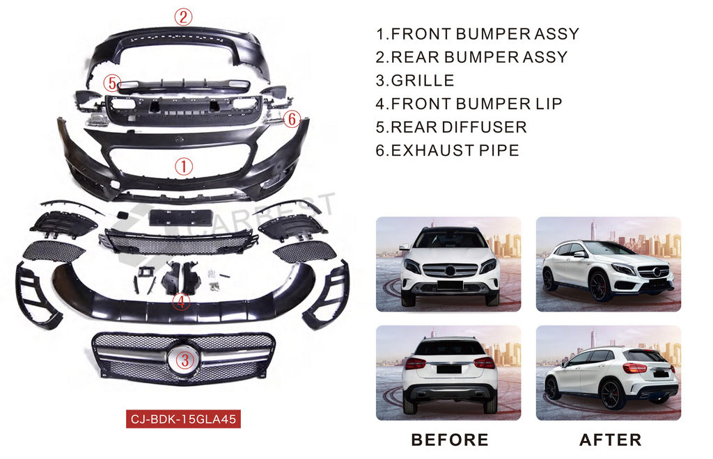 AMG Full Body Kit for Mercedes GLA X156 2014-2019 - image 3