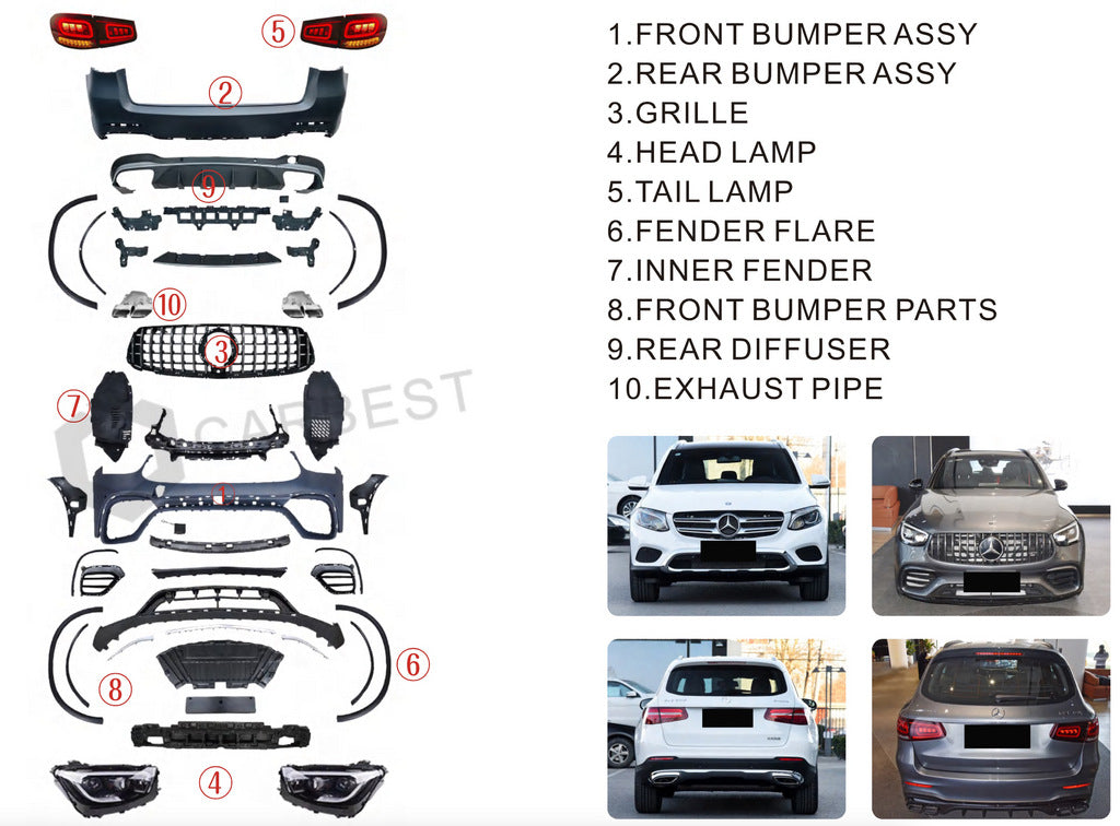 Facelift Kit to GLC63 2022 for Mercedes GLC X253 2015-2022 - image 11