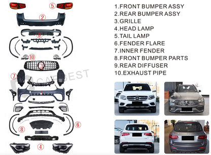 Facelift Kit to GLC63 2022 for Mercedes GLC X253 2015-2022 - image 15